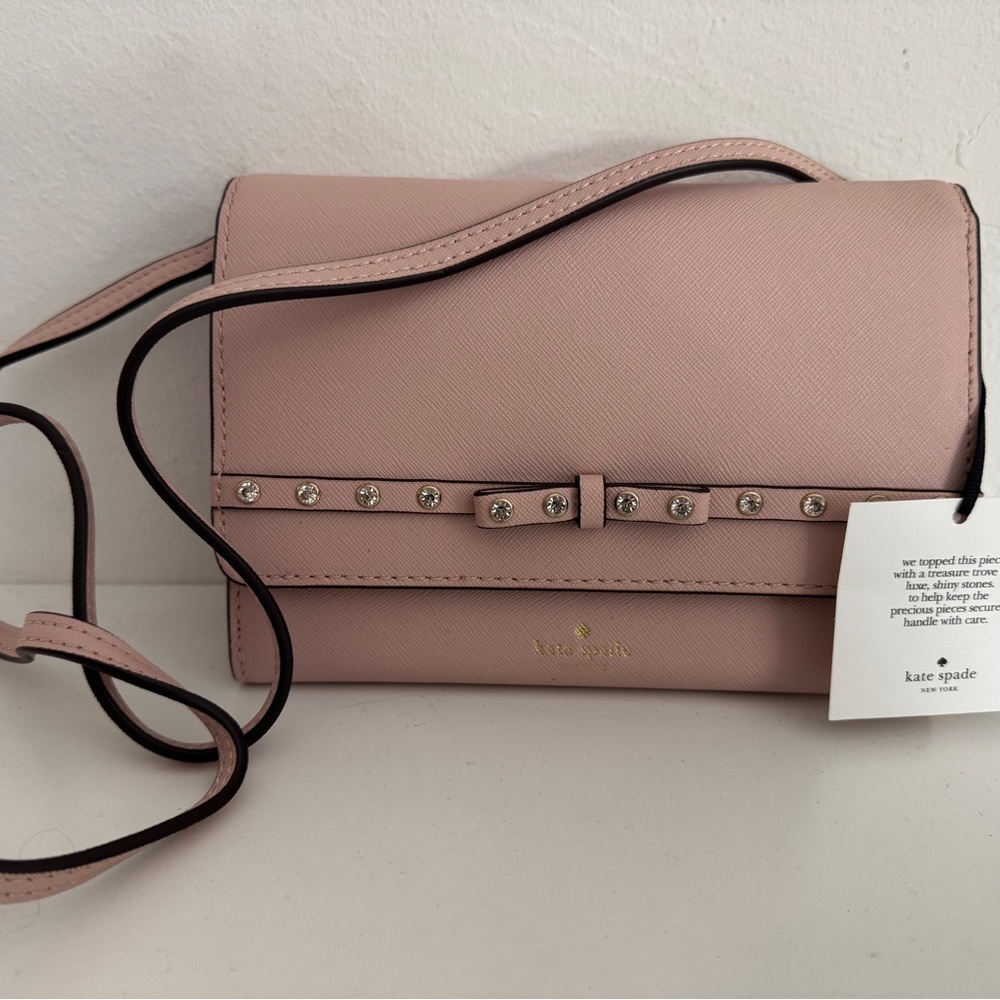NWT Kate Spade Laurel Way Jeweled Leather Crossbody